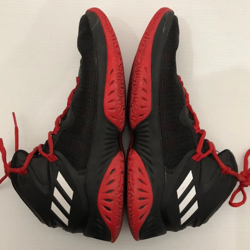 ADIDAS RED BLACK BASKETBALL SNEAKERS MENS SIZE 8